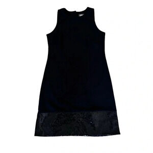 Vince Camuto Black Mini Dress Sequins Bottom Sleeveless Crew Neck Above Knee 4